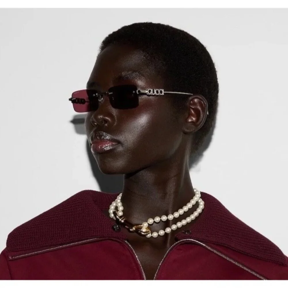 NEW GUCCI SUNGLASSES SILVER PURPLE UNISEX EYEWEAR GUCCI GG1808S 004